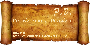 Polyákovits Dezsér névjegykártya